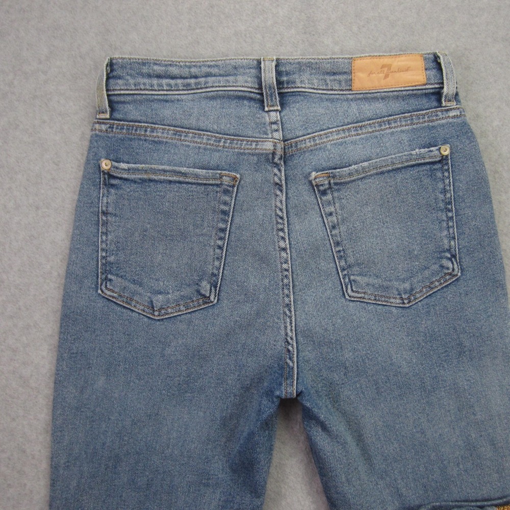 7 For All Mankind Luxe Vintage Jeans Womens 27 High Waist Lurex Stripe Ankle - Picture 5 of 16